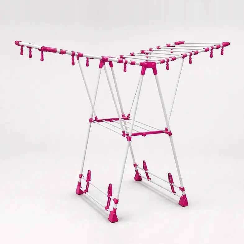 TNT Tall Gullwing Clothes Drying Rack | White & Pink