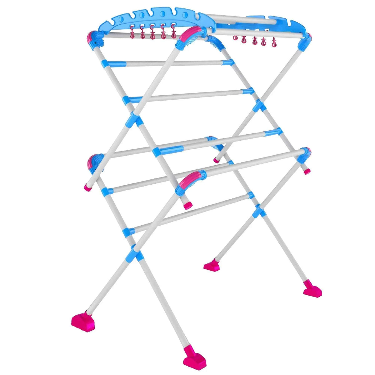 TNT Foldable Multi Tier Clothes Drying Stand with Hanger Hooks
