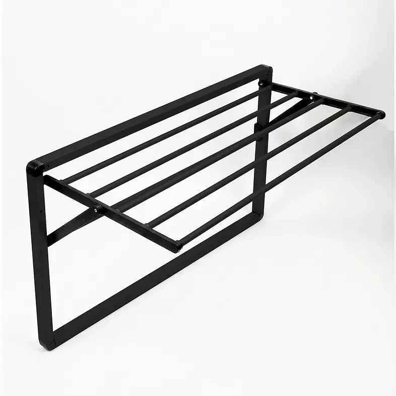TNT Wall Mounted Clothes Drying Rack | Foldable Black Rack