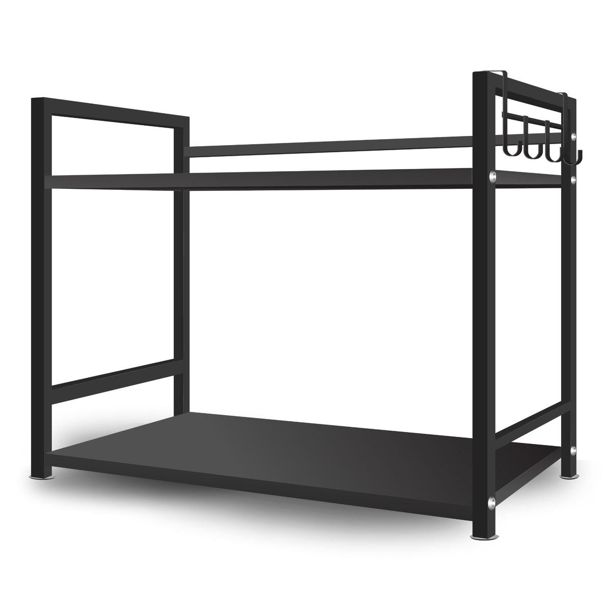Wave Heavy-Duty Expandable Microwave Rack Countertop Shelf Organizer – Matte Black
