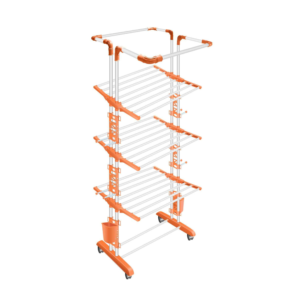 Super Jumbo 3-Tier Rolling Cloth Drying Tower | Extra Large Laundry Stand with Utility Baskets