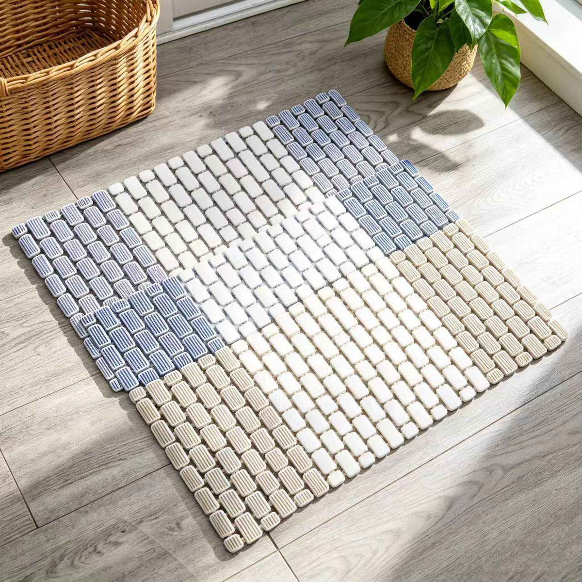 Colorblock Bathroom Mats (anti-slip)
