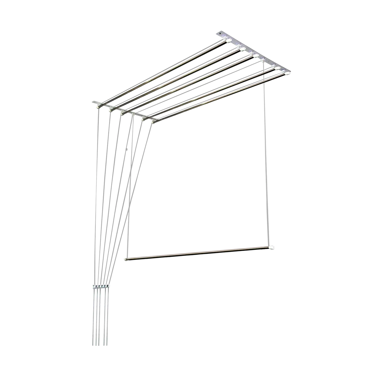 Ceiling Mounted Clothes Drying Rack – Stainless Steel Rods with Rope System