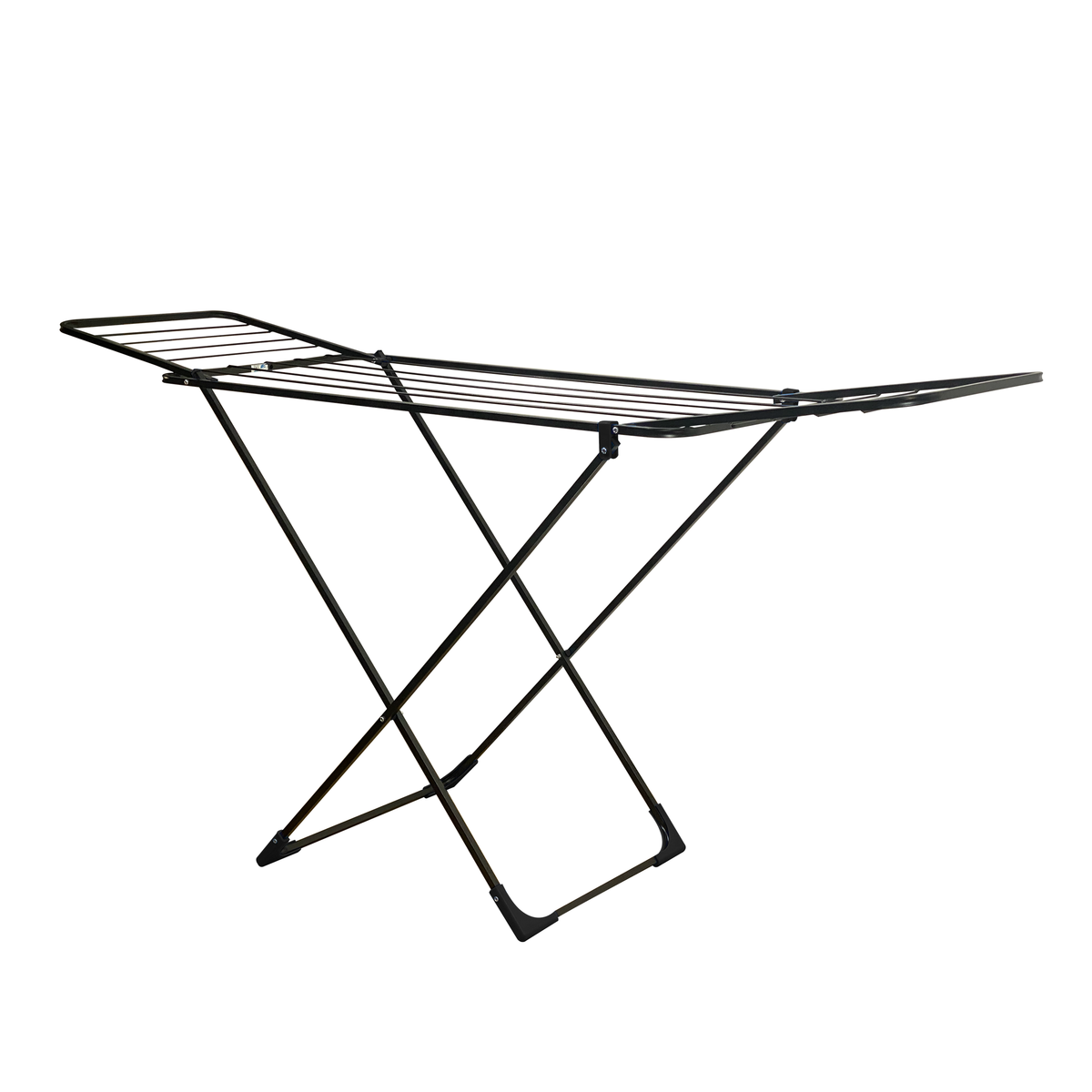 Black Winged Foldable Clothes Drying Rack – Extra-Large Extendable Laundry Stand