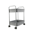 Majestic Modern Fluted Plastic Storage Organizer Trolley Cart with Chrome Handles – Gray (2 to 4 Shelf)