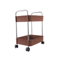 Majestic Modern Fluted Plastic Storage Organizer Trolley Cart with Chrome Handles – Brown (2 to 4 Shelves)