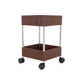 Oliver Modern Fluted Plastic Storage Organizer Trolley Cart with Stainless Steel Rods – Brown (2 to 4 Shelf)