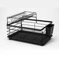 Sento Heavy-Duty Metal Dish Drying Rack with Drain Tray & Cutlery Holder – Matte Black