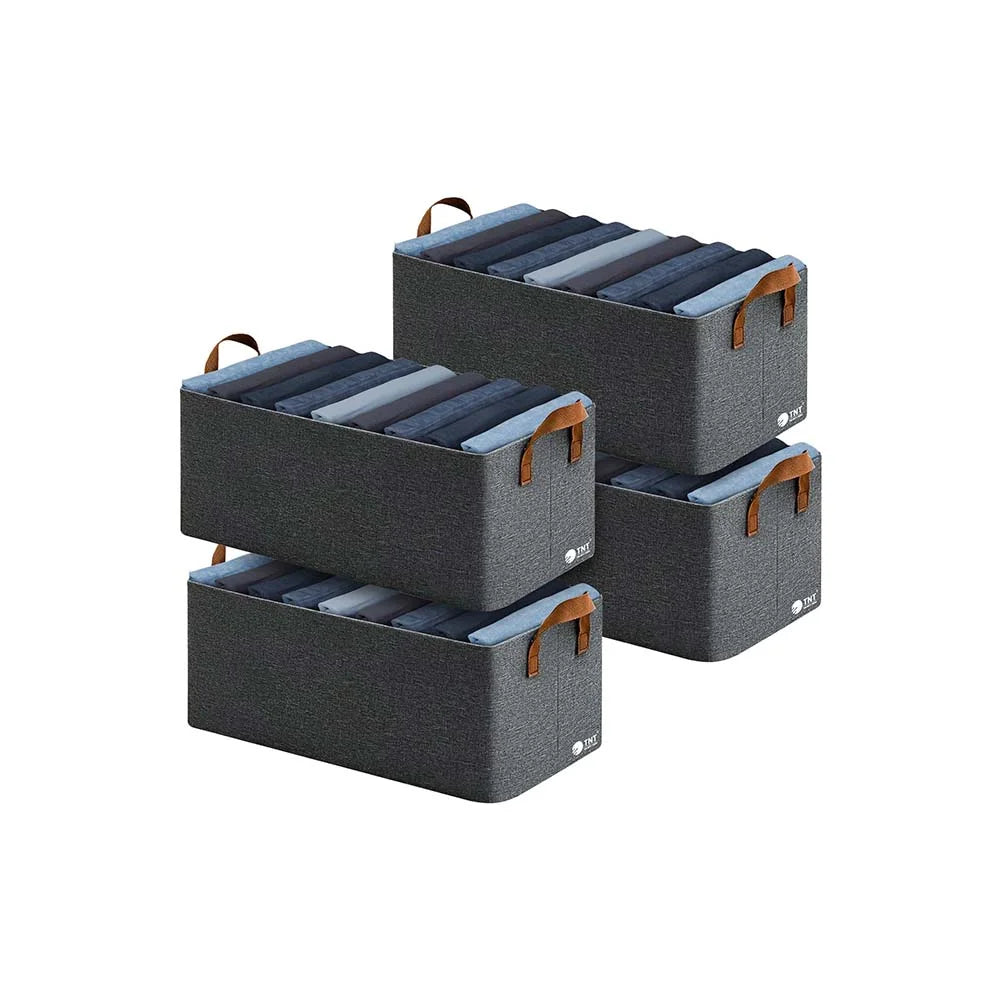 TNT Sortex Fabric Wardrobe Drawer & Clothes Organizer Bins (Set of 4)