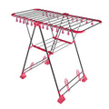 SS Glider Stainless Steel Winged Cloth Drying Stand | Foldable Laundry Rack with Red Accents