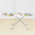 Mesh Steam-Permable Folding Ironing Board with Floral Cotton Cover & Iron Rest (13, 15 & 18 Inch Widths)